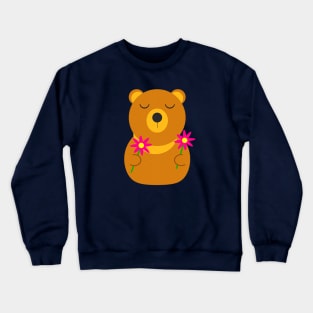 Adorable Flower Teddy Crewneck Sweatshirt